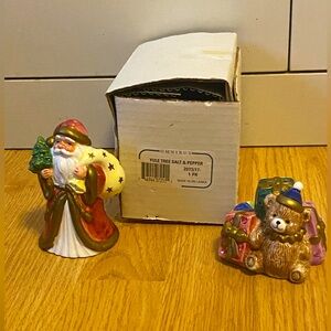 Fitz & Floyd Omnibus Yule Tree Salt & Pepper Shaker Set 2073/17 Christmas